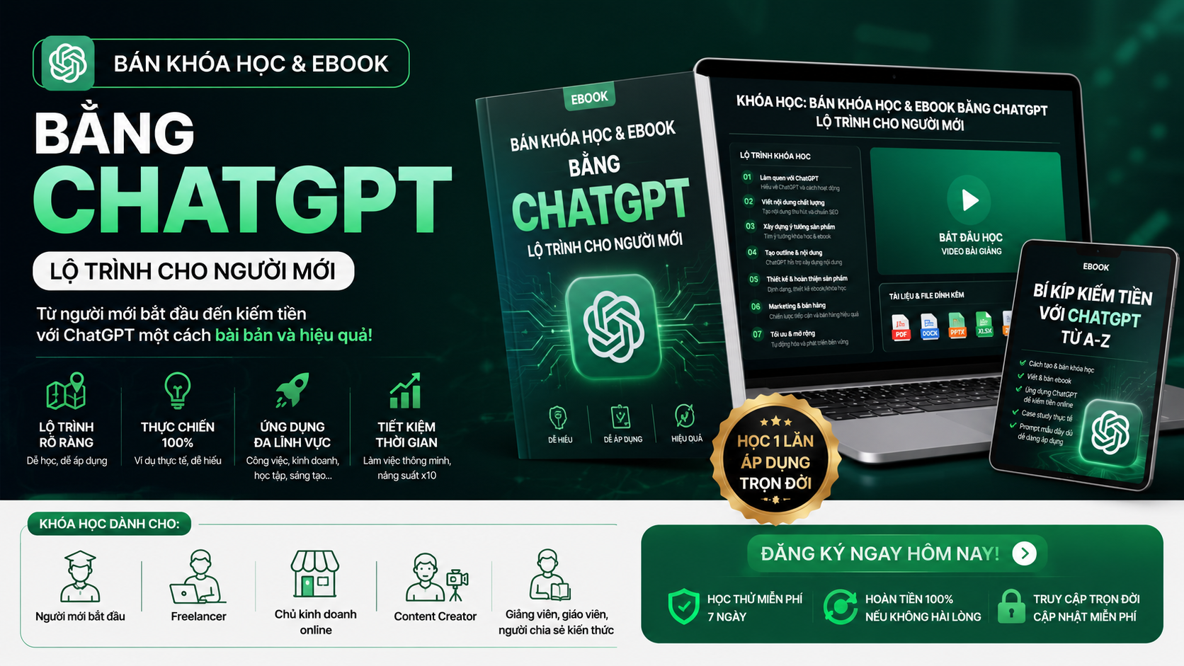 Bán Khóa Học & Ebook Bằng ChatGPT: Lộ Trình Cho Người Mới - kiếm tiền viết ebook bằng ai