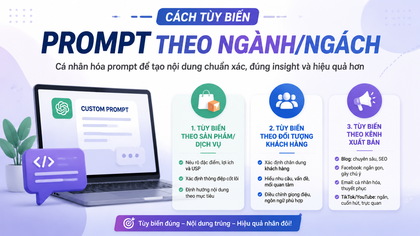 Cách tùy biến prompt theo ngành/ngách - prompt ChatGPT content