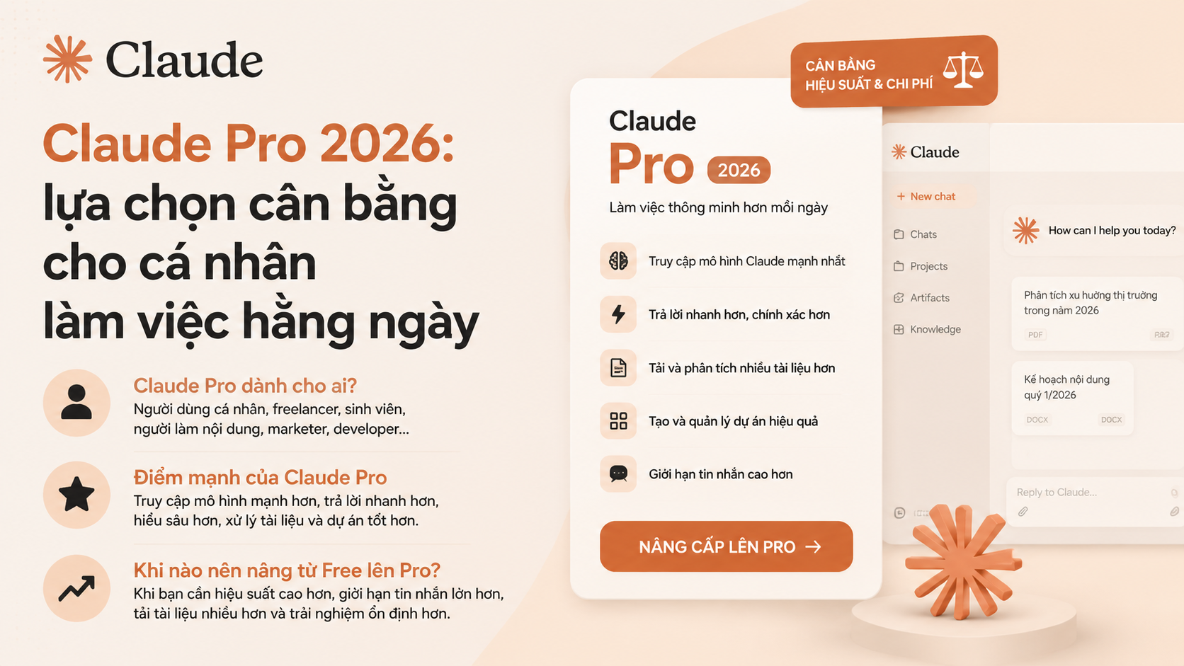 Claude Pro 2026: lựa chọn cân bằng cho cá nhân làm việc hằng ngày - các gói claude 2026