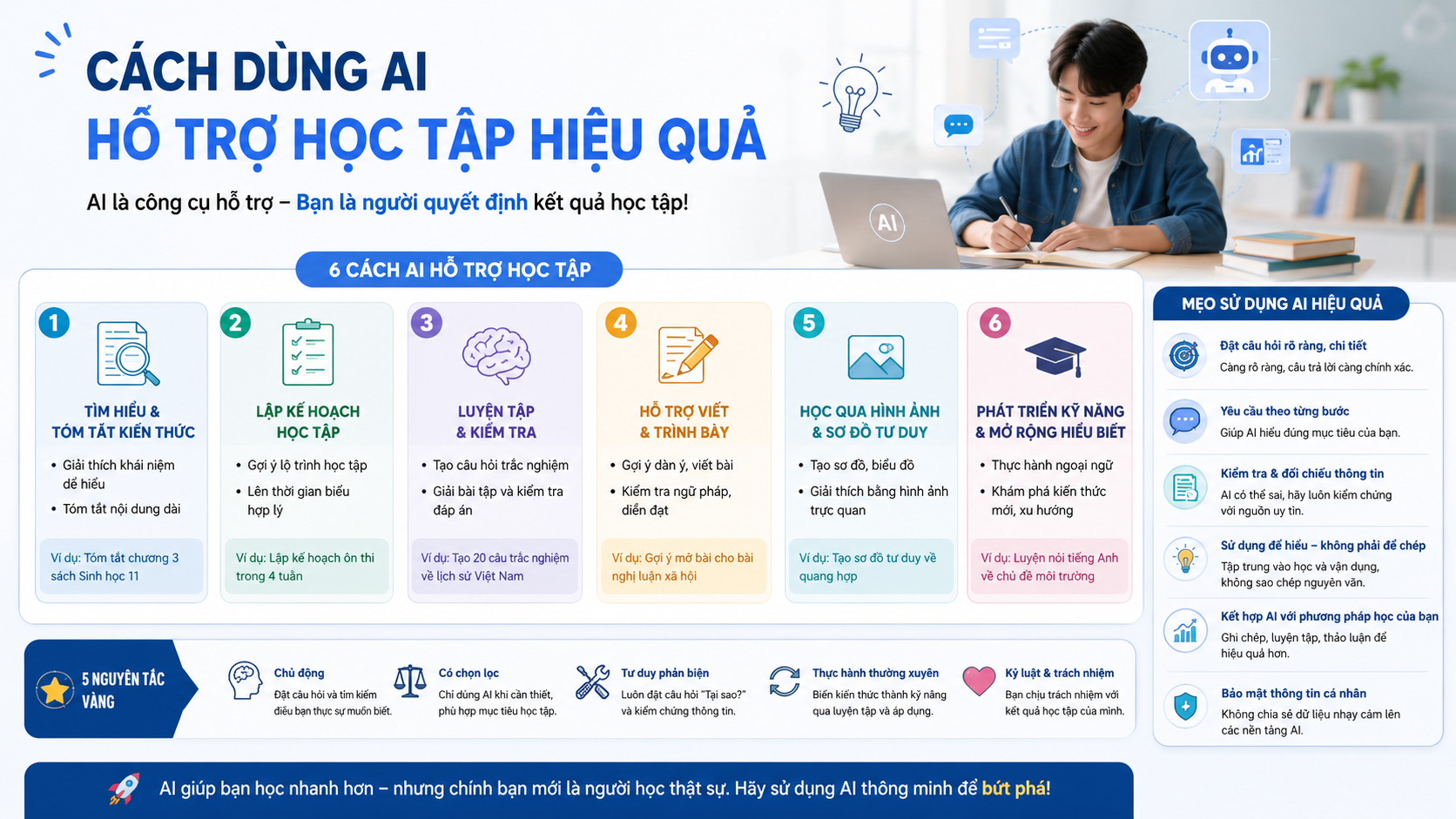 Cách dùng AI hỗ trợ học tập hiệu quả cho học sinh, sinh viên - AI hỗ trợ học tập