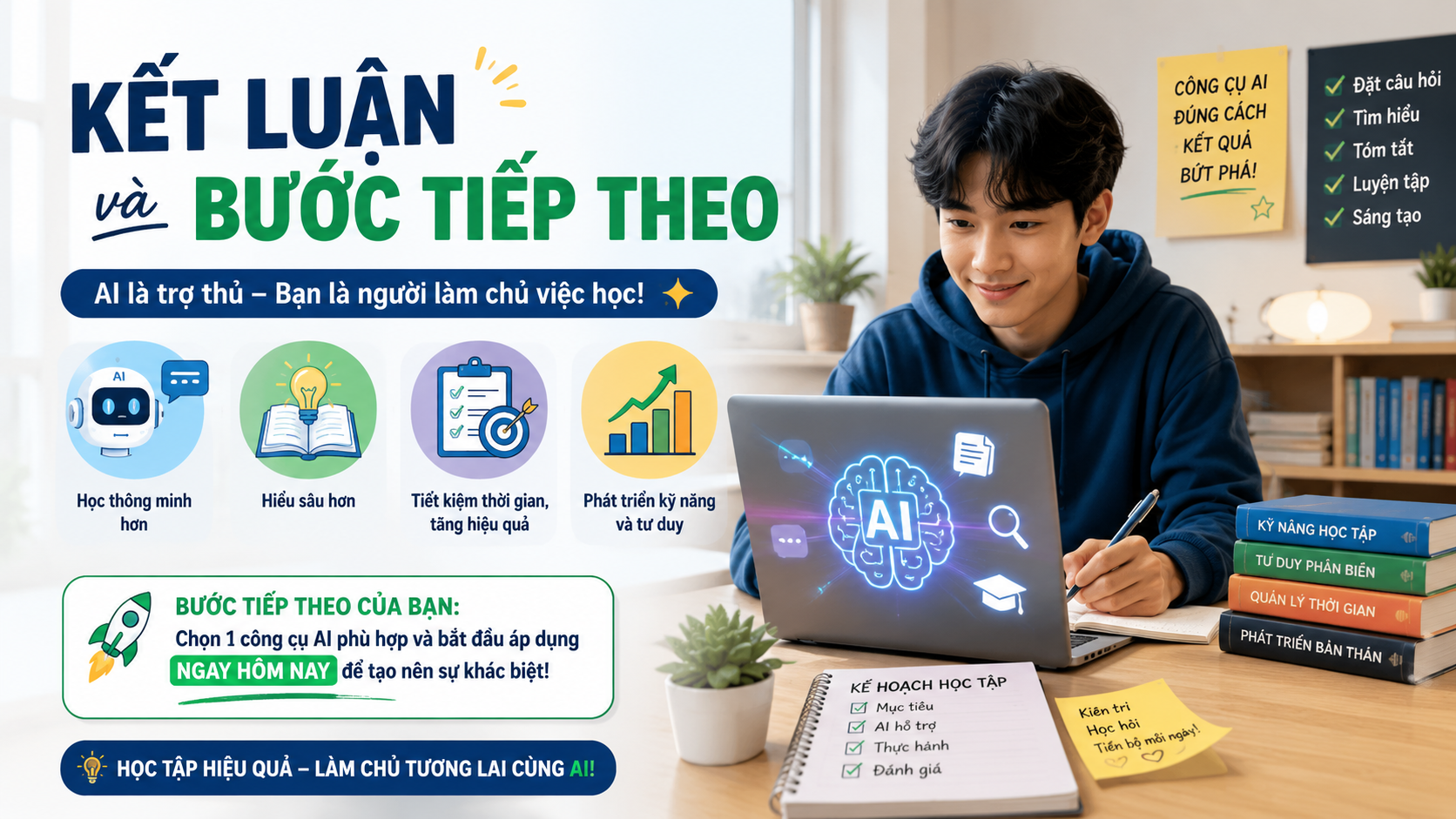 Kết luận và bước tiếp theo - AI hỗ trợ học tập