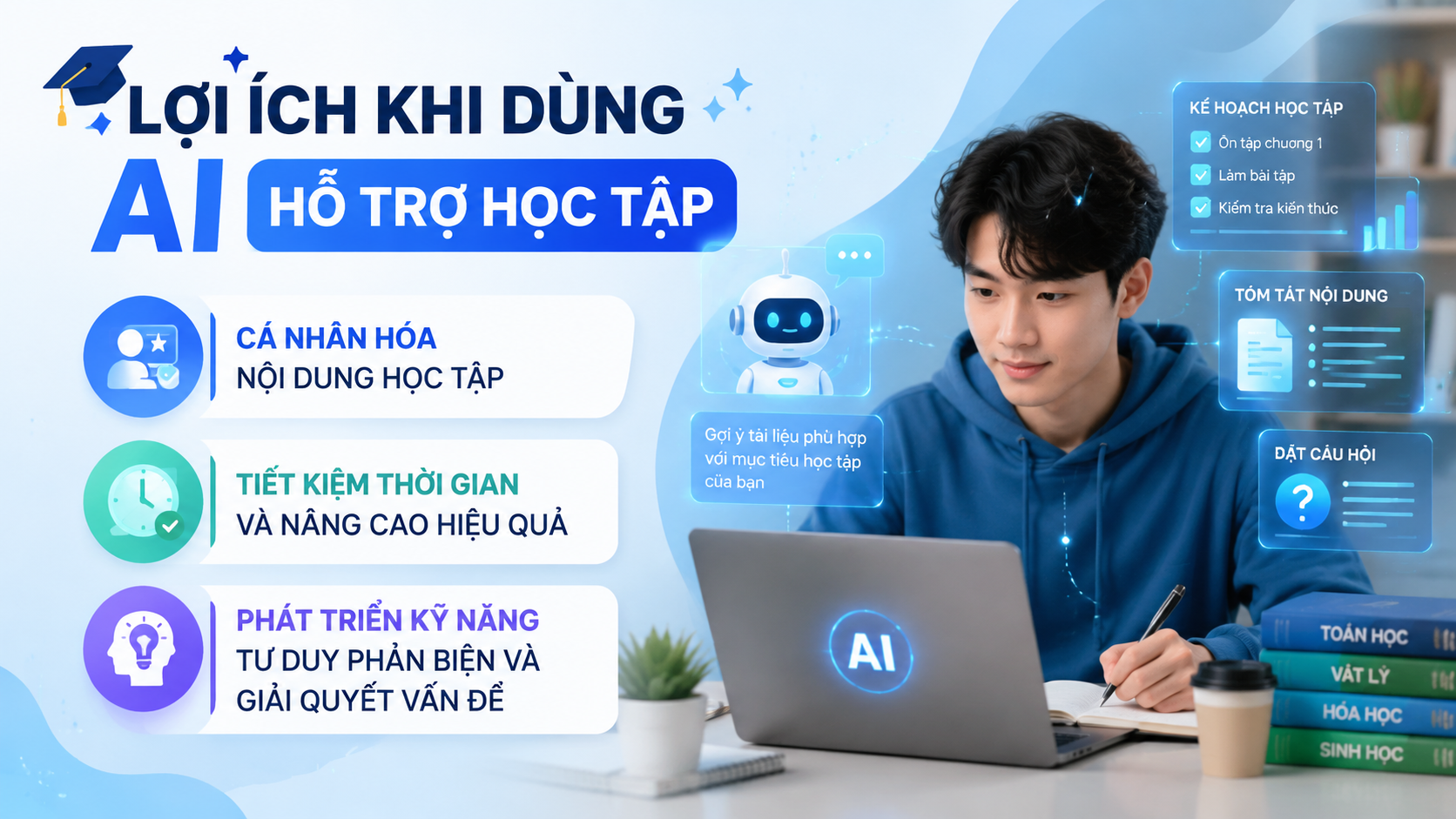 Lợi ích khi dùng AI hỗ trợ học tập - AI hỗ trợ học tập