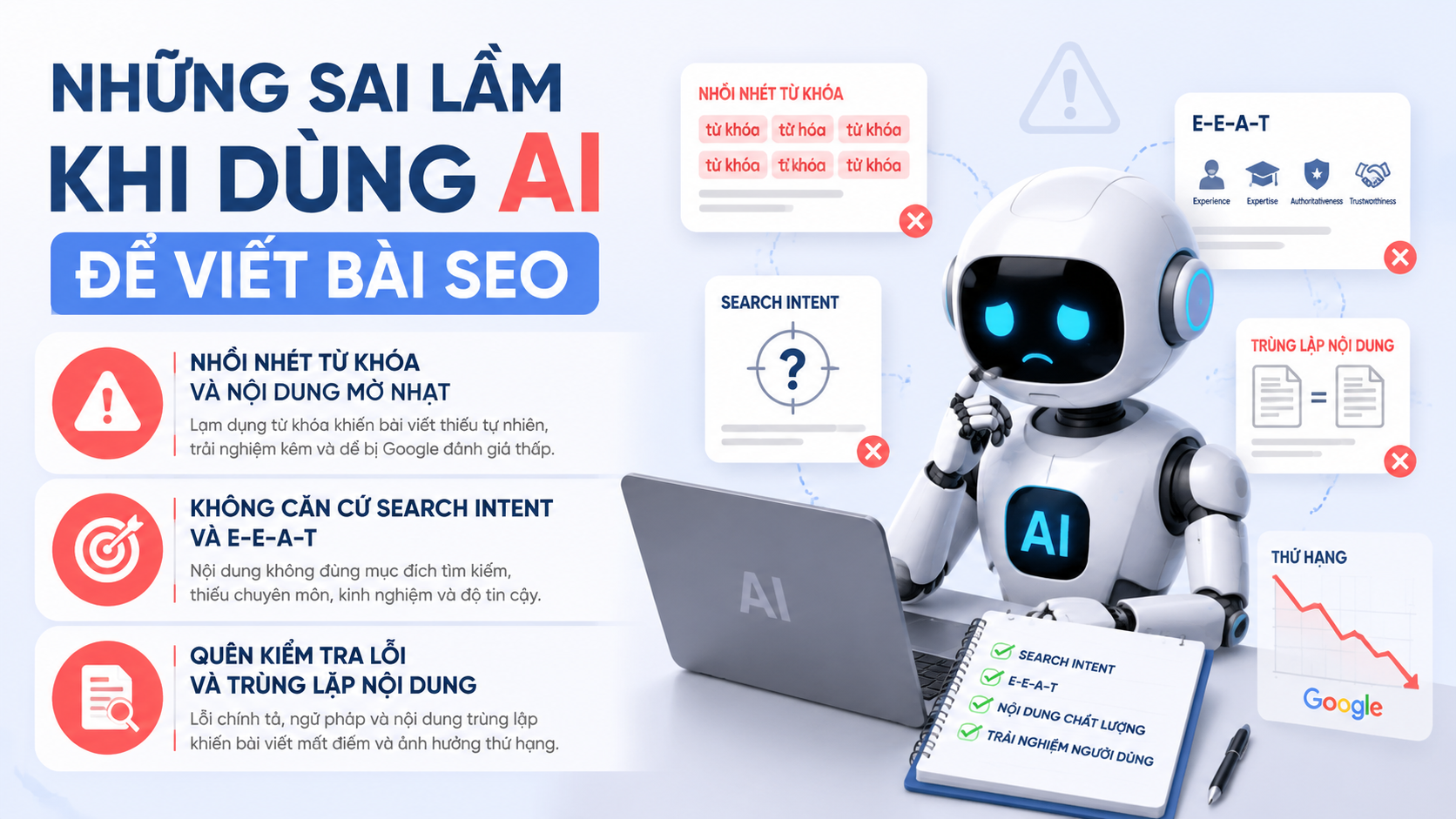 Những sai lầm khi dùng AI để viết bài SEO - AI viết bài chuẩn SEO