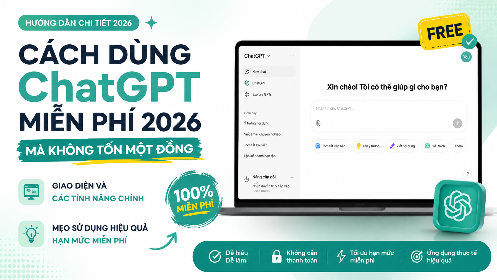Cách Dùng ChatGPT Miễn Phí 2026 - chatgpt miễn phí