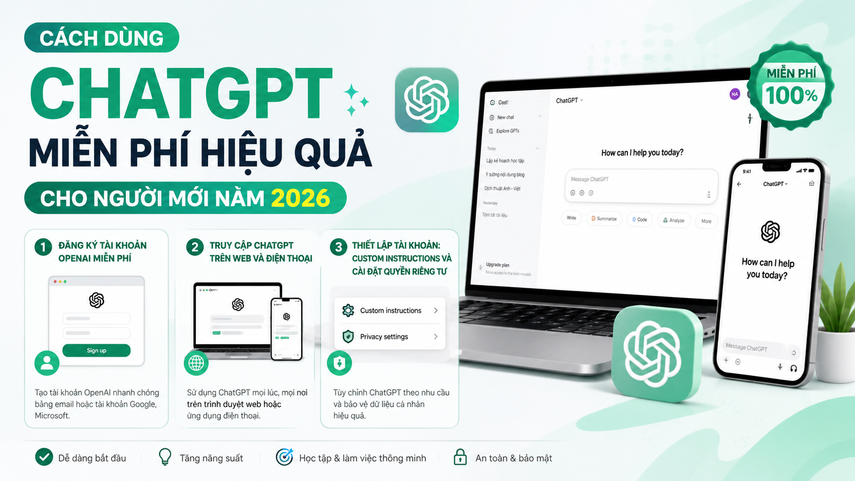 Cách đăng ký và truy cập ChatGPT miễn phí - cách dùng ChatGPT miễn phí