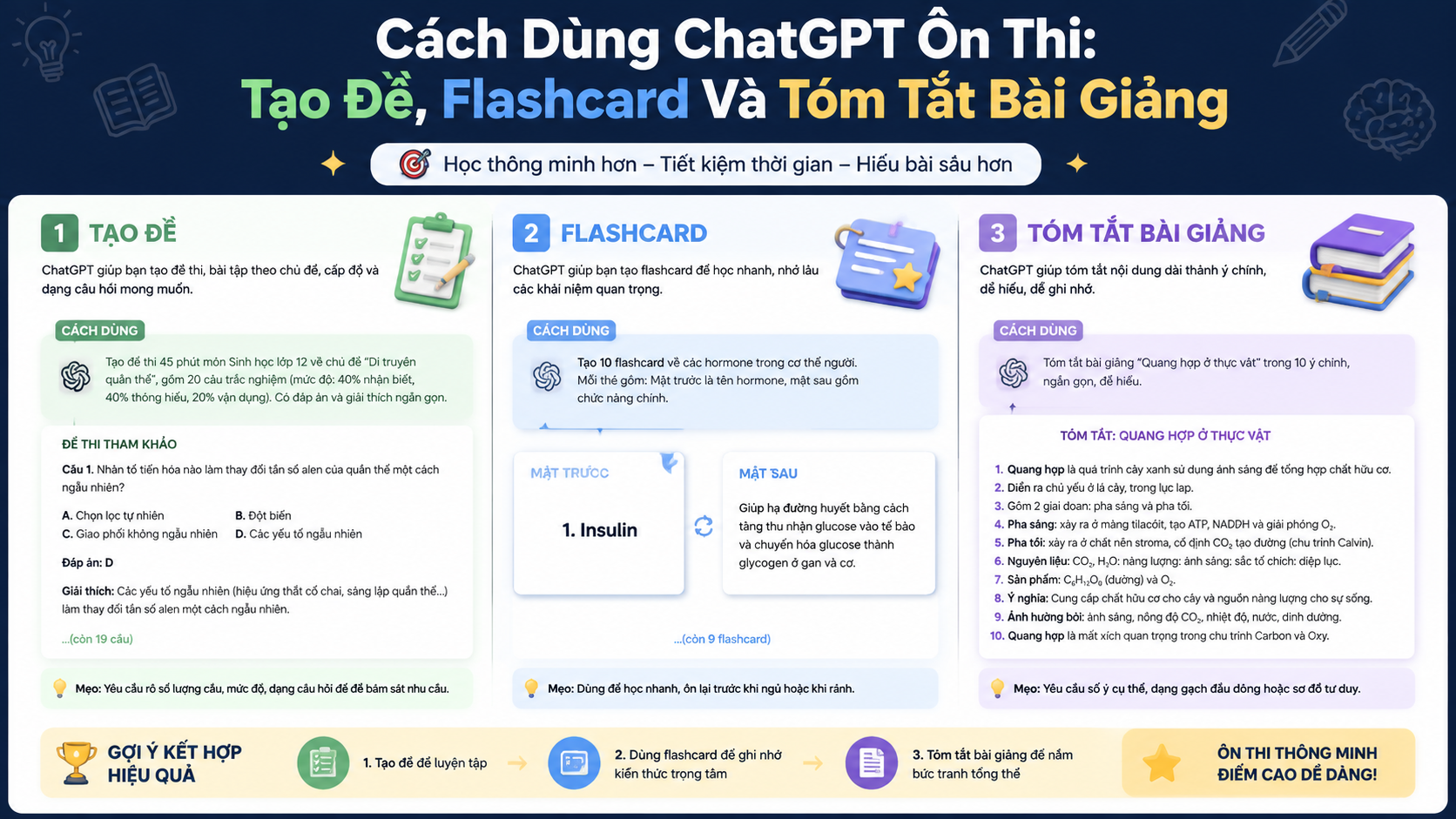 Cách Dùng ChatGPT Ôn Thi: Tạo Đề, Flashcard Và Tóm Tắt Bài Giảng - chatgpt ôn thi
