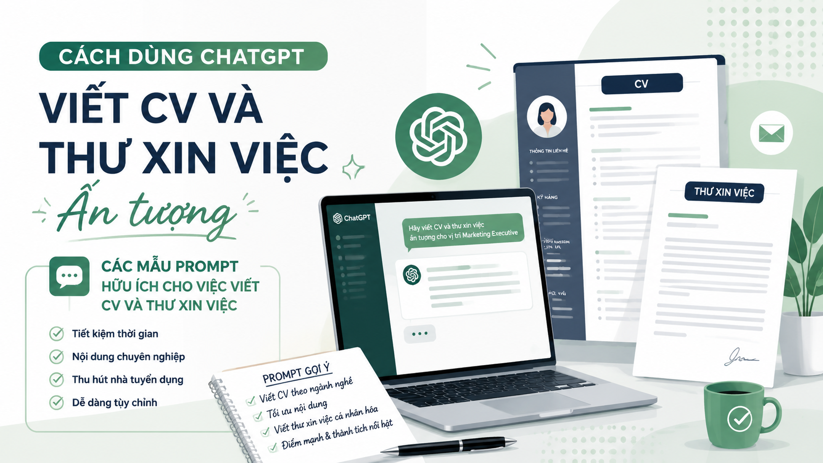 Các mẫu prompt hữu ích cho việc viết CV và thư xin việc Các mẫu prompt hữu ích cho việc viết CV và thư xin việc - viết cv bằng chatgpt