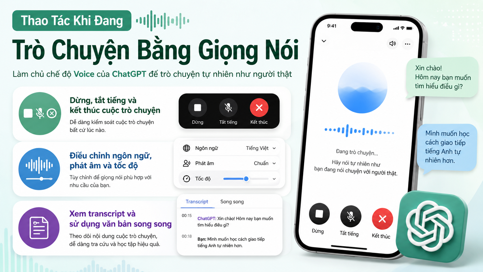 Thao Tác Khi Đang Trò Chuyện Bằng Giọng Nói - chatgpt voice