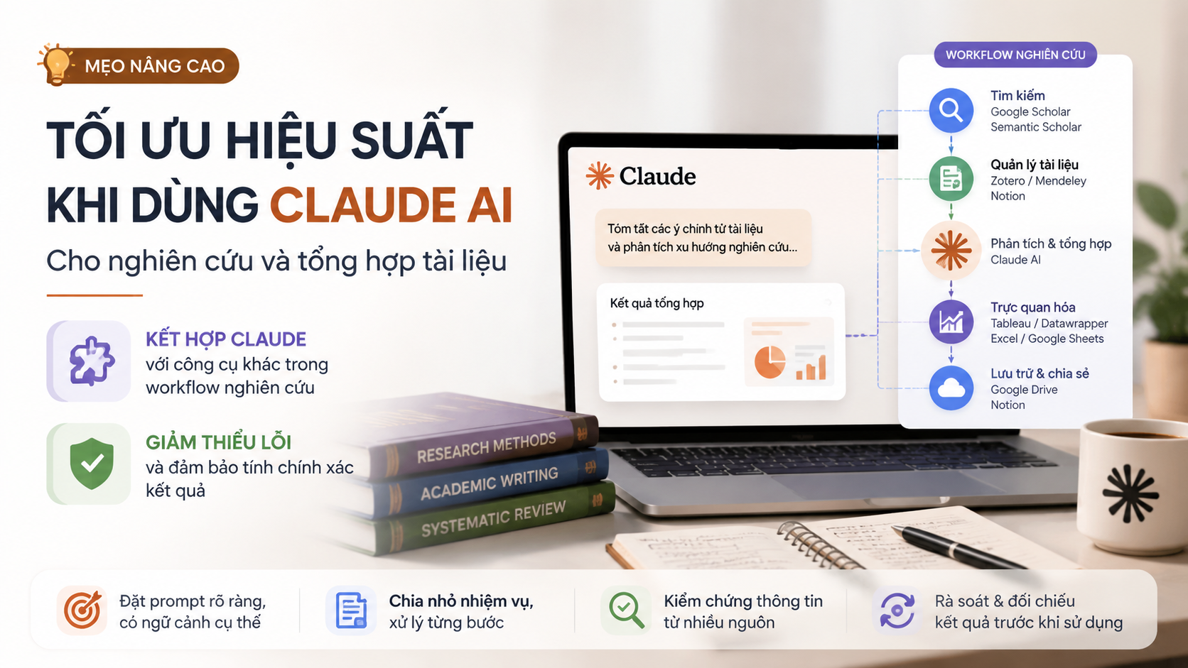 Mẹo nâng cao để tối ưu hiệu suất khi dùng Claude Mẹo nâng cao để tối ưu hiệu suất khi dùng Claude - claude ai cho nghiên cứu