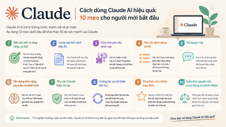 Cách dùng Claude AI hiệu quả: 10 mẹo cho người mới bắt đầu - cách sử dụng claude ai hiệu quả