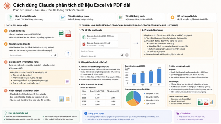 Cách dùng Claude phân tích dữ liệu Excel và PDF dài - claude phân tích dữ liệu