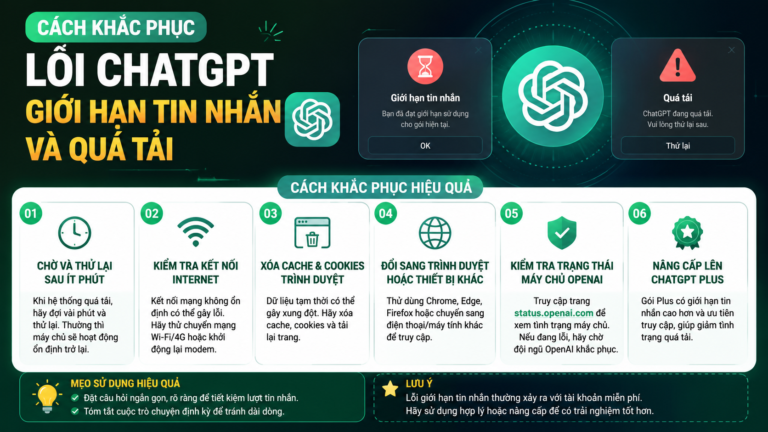 Cách Khắc Phục Lỗi ChatGPT Giới Hạn Tin Nhắn Và Quá Tải - chatgpt giới hạn tin nhắn