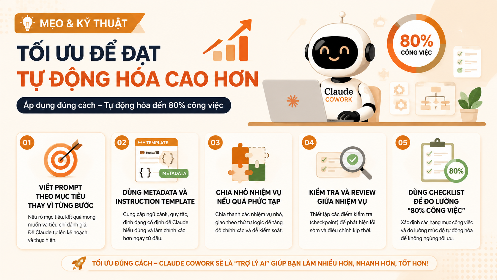 Mẹo và kỹ thuật tối ưu để đạt tự động hóa cao hơn - Claude Cowork