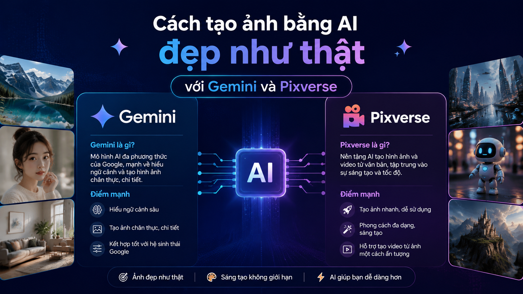Giới thiệu Gemini và Pixverse - cách tạo ảnh bằng AI