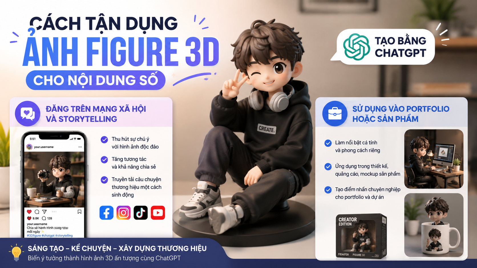 Cách tận dụng ảnh figure 3D cho nội dung số - tạo ảnh figure bằng chatgpt