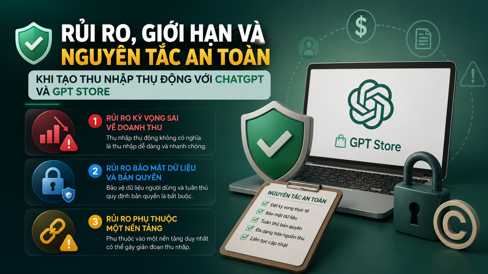 Rủi ro, giới hạn và nguyên tắc an toàn khi tạo thu nhập thụ động với ChatGPT - thu nhập thụ động với chatgpt