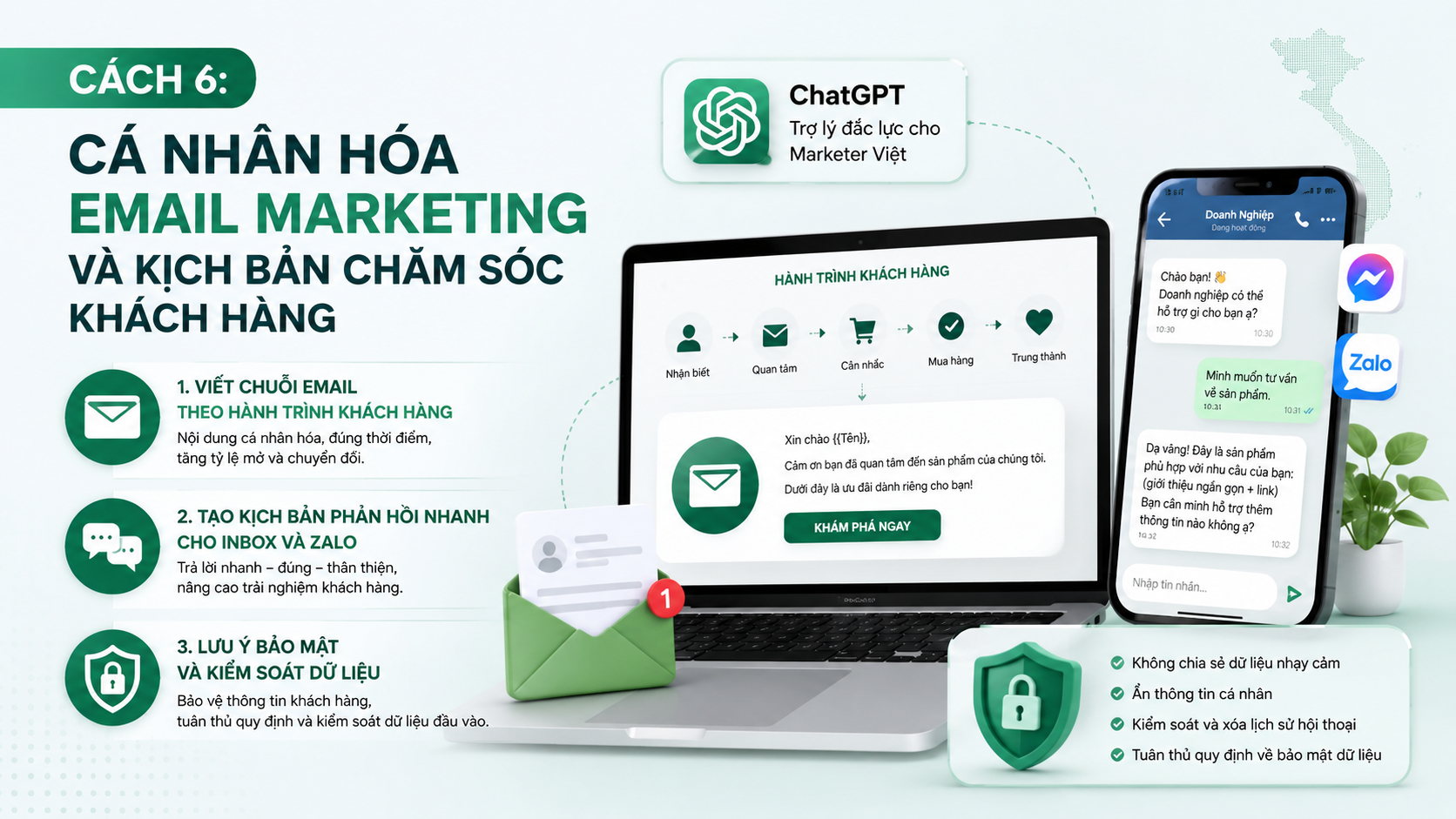 Cách 6: Cá nhân hóa email marketing và kịch bản chăm sóc khách hàng - chatgpt trong marketing