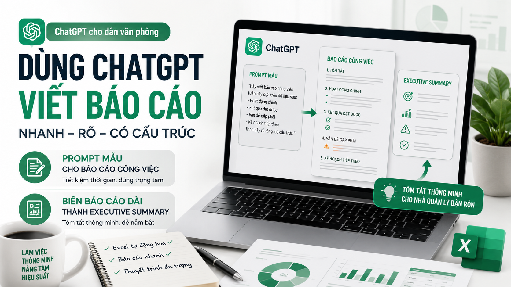 Dùng ChatGPT để viết báo cáo nhanh, rõ và có cấu trúc - chatgpt cho dân văn phòng