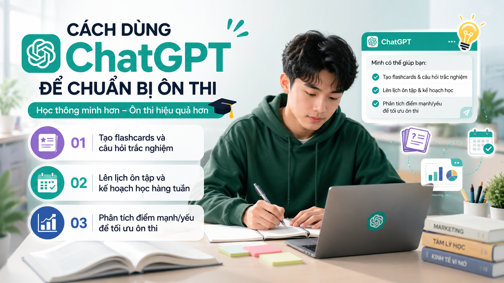 Cách dùng ChatGPT để chuẩn bị ôn thi - chatgpt cho sinh viên
