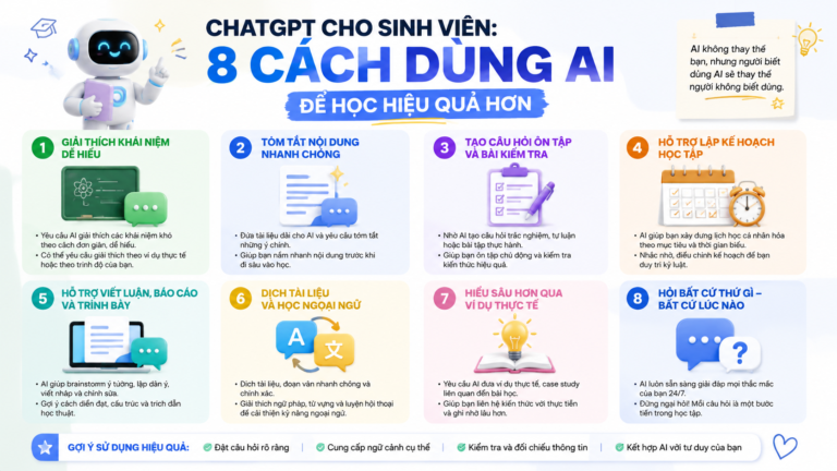 ChatGPT Cho Sinh Viên: 8 Cách Dùng AI Để Học Hiệu Quả Hơn - chatgpt cho sinh viên