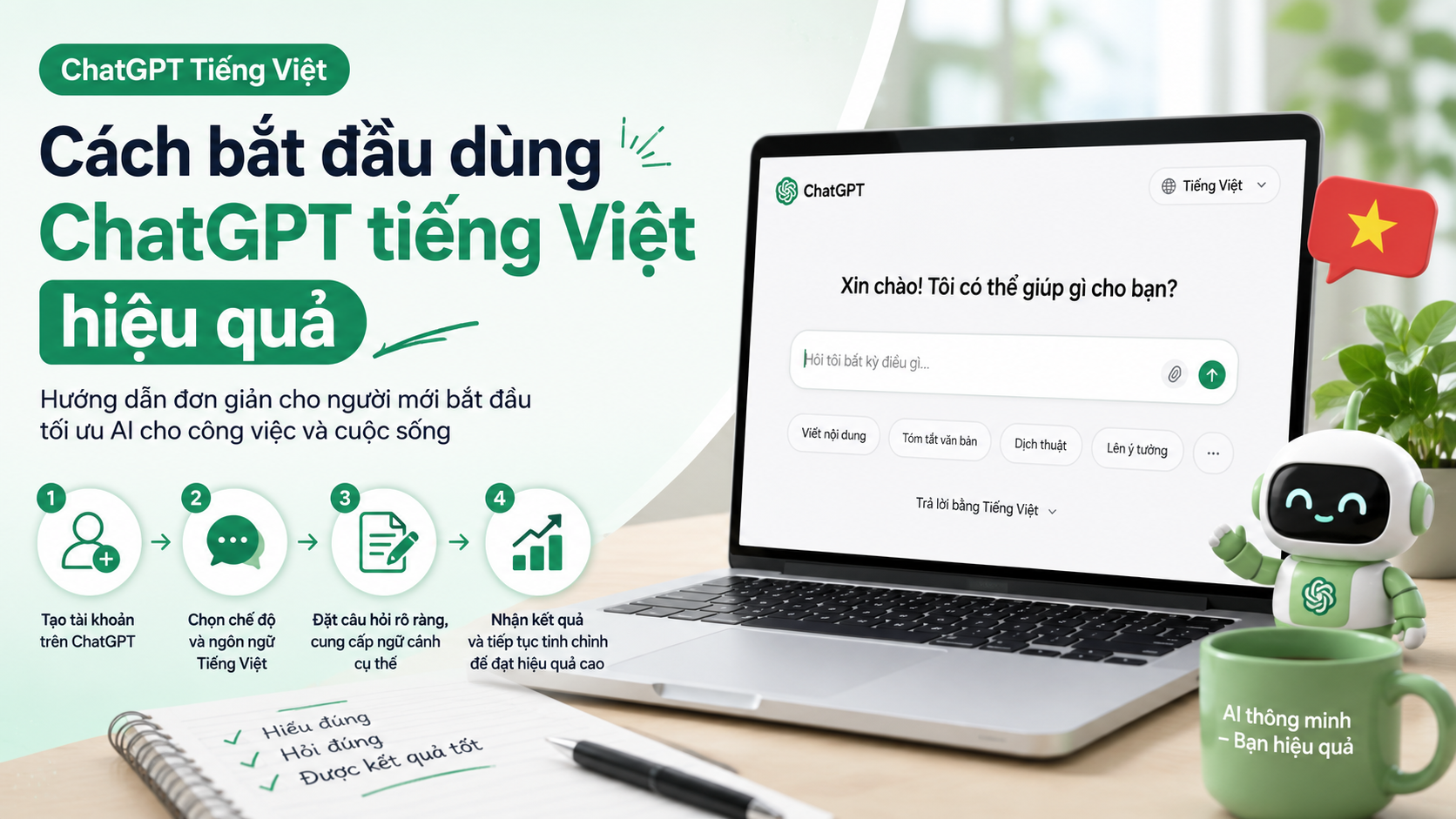 Cách bắt đầu dùng ChatGPT tiếng Việt hiệu quả - chatgpt tiếng việt