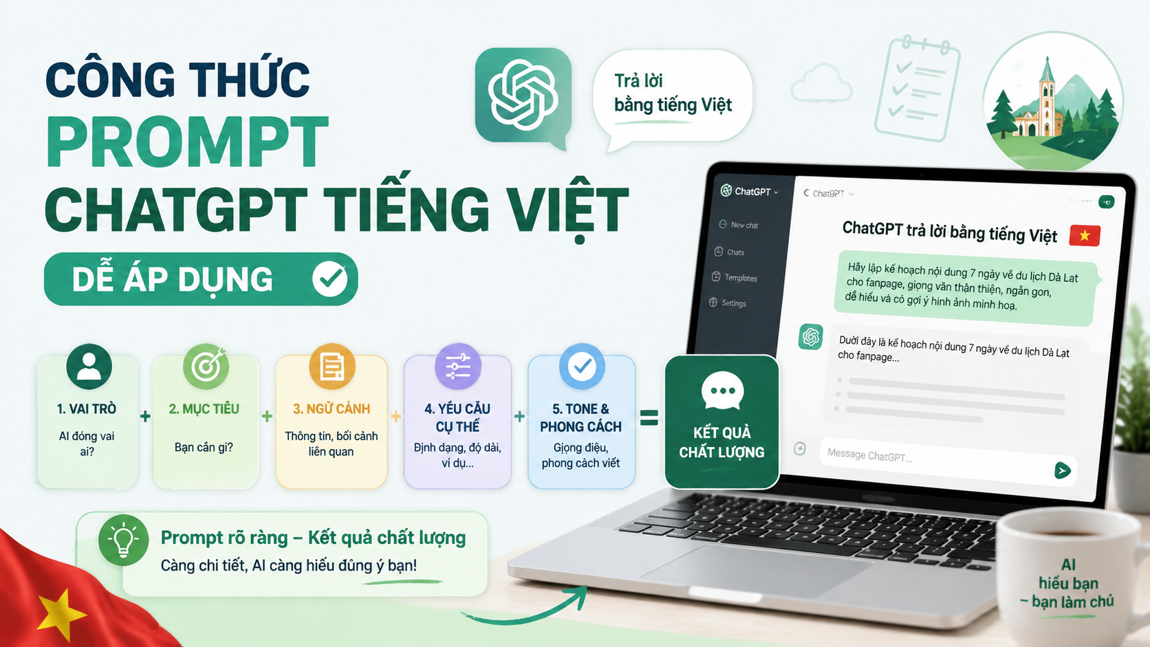 Công thức prompt ChatGPT tiếng Việt dễ áp dụng - chatgpt tiếng việt