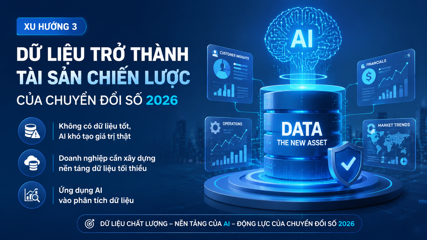 Xu hướng 3: Dữ liệu trở thành tài sản chiến lược của chuyển đổi số 2026 - chuyển đổi số 2026