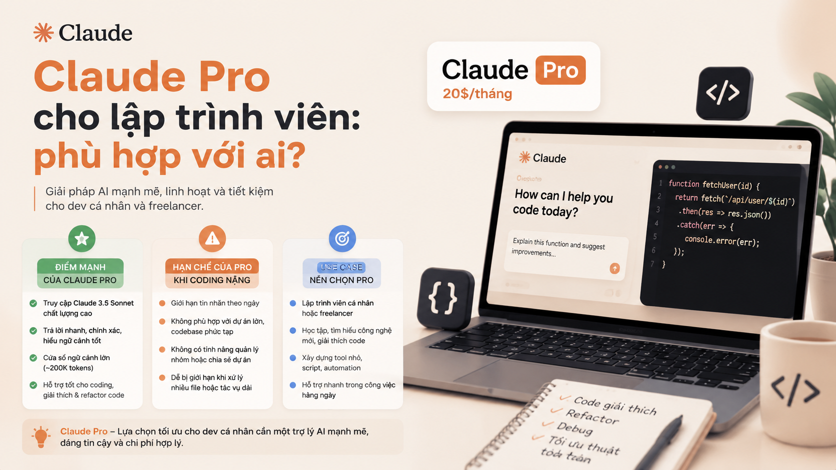 Claude Pro cho lập trình viên: phù hợp với ai? Claude Pro cho lập trình viên: phù hợp với ai? - claude ai cho lập trình viên