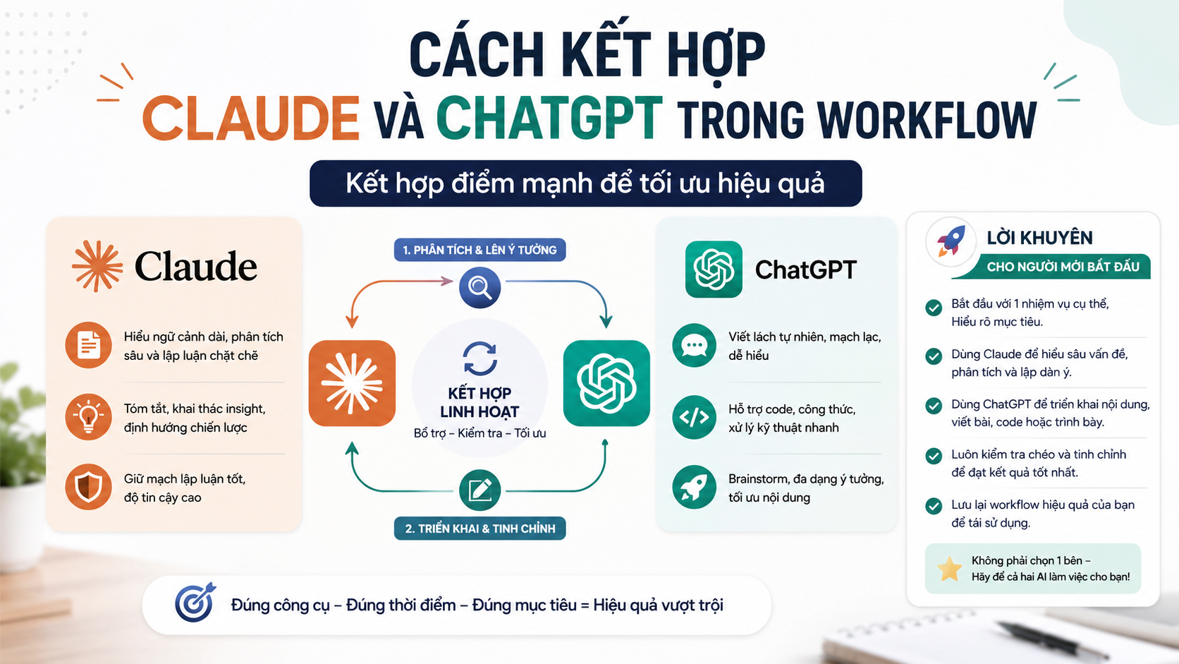 Cách kết hợp Claude và ChatGPT trong workflow - claude ai mạnh hơn chatgpt