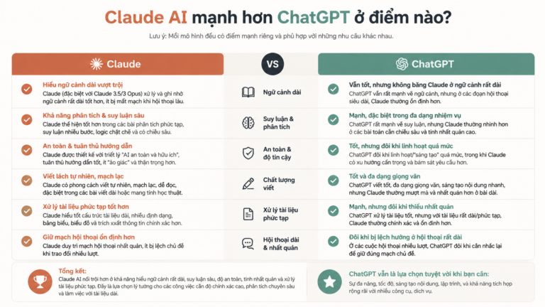 Claude AI mạnh hơn ChatGPT ở điểm nào? - claude ai mạnh hơn chatgpt