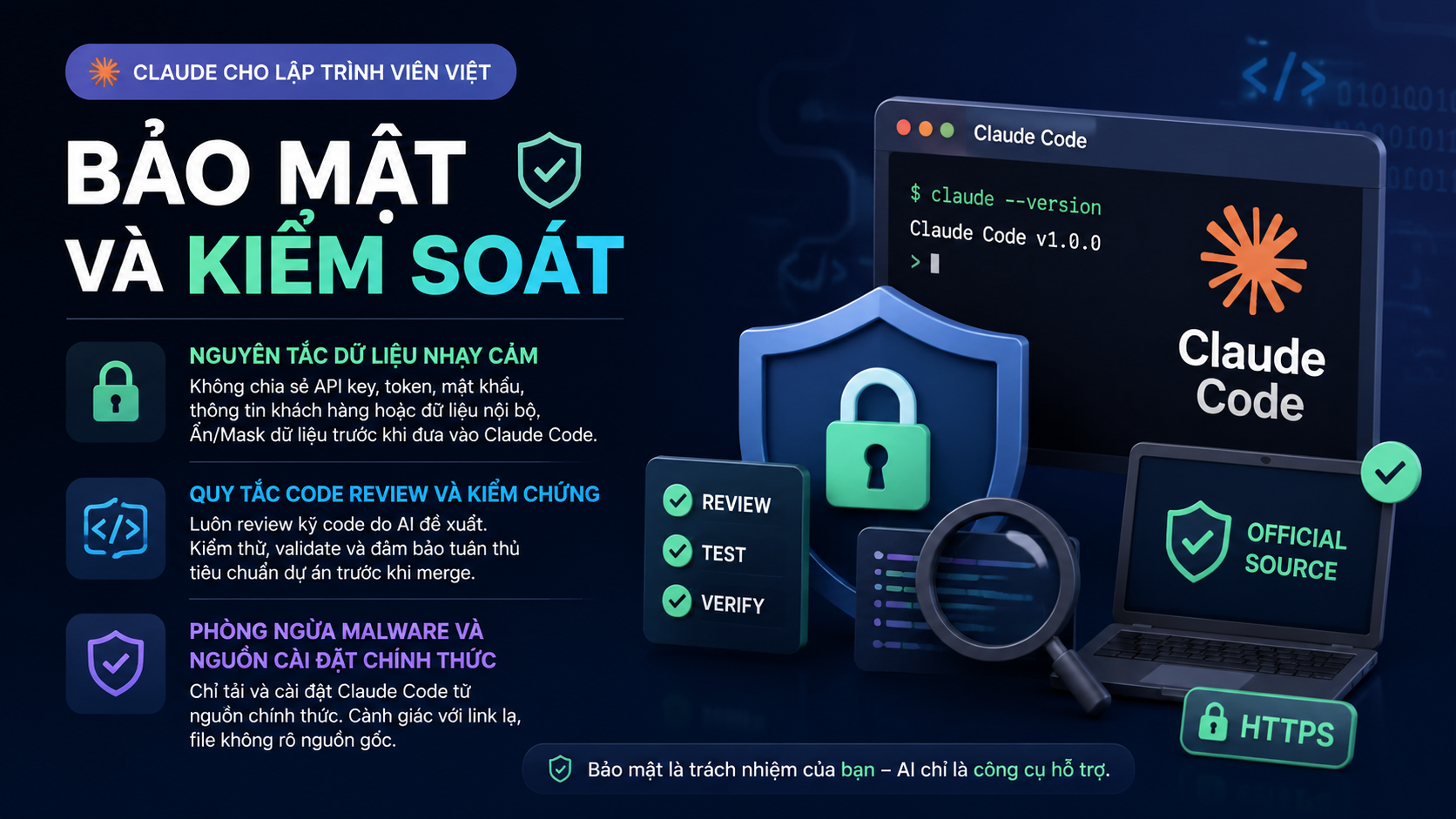 Bảo mật và kiểm soát - claude code cho dev