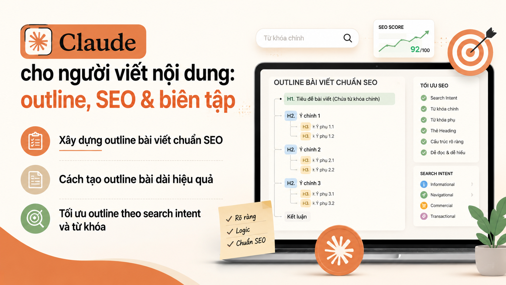 Xây dựng outline bài viết chuẩn SEO - claude viết content seo