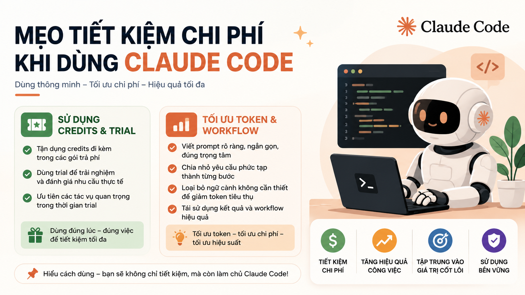 Mẹo tiết kiệm chi phí khi dùng Claude Code - claude code có miễn phí không