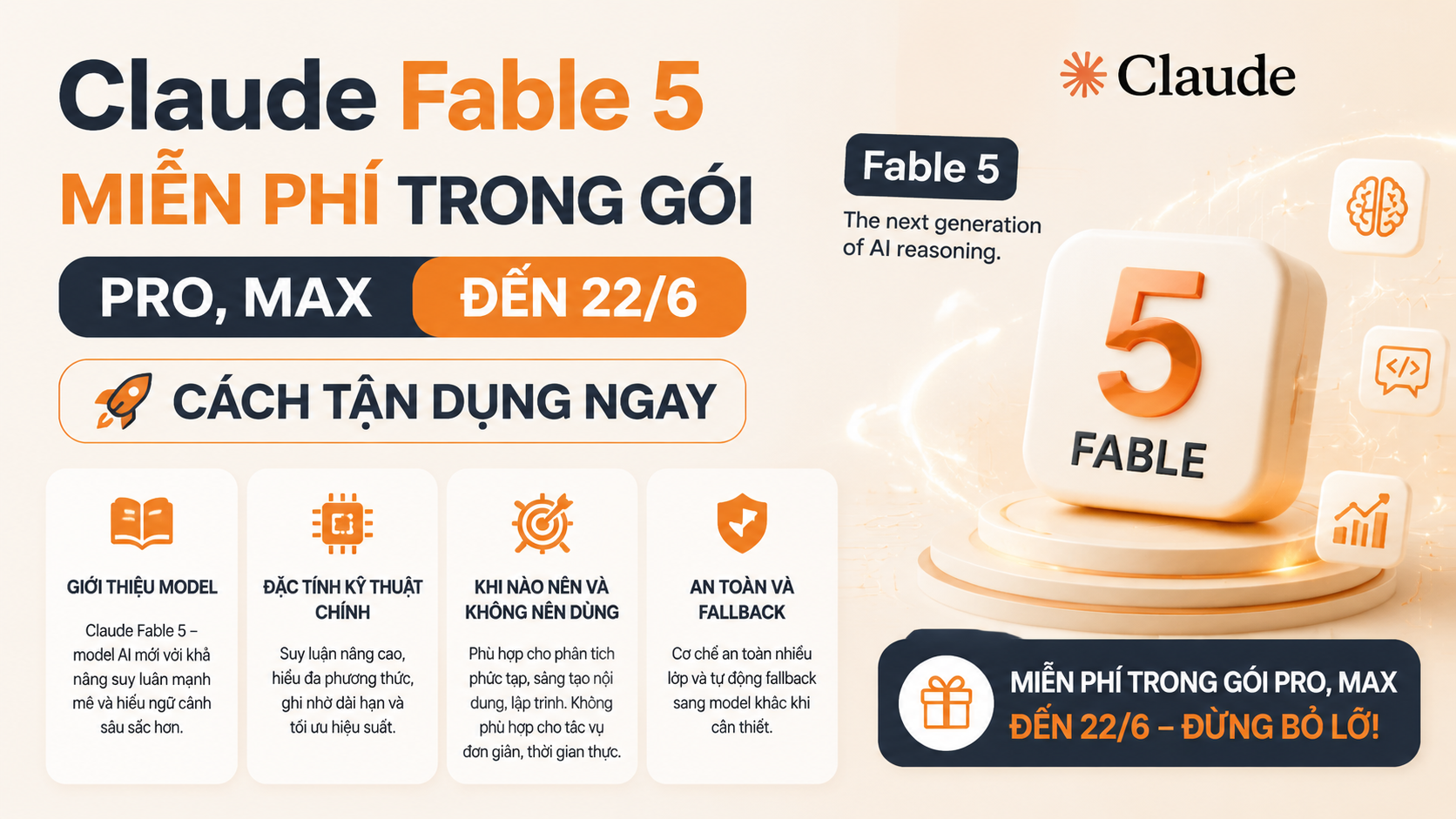 Claude Fable 5 – Model AI mới và những điểm nổi bật - Claude Fable 5 miễn phí, Fable 5 gói Pro