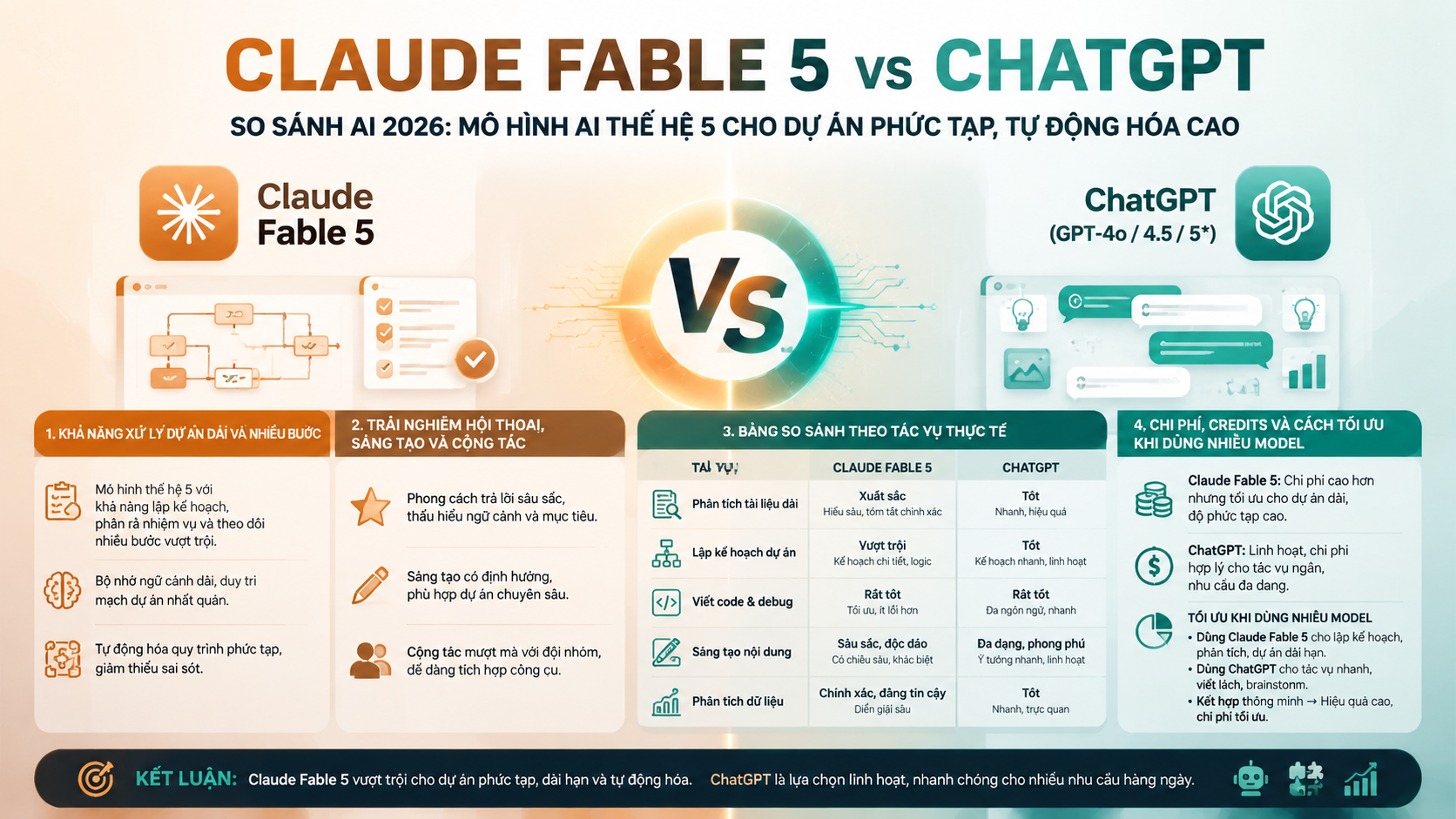 Claude Fable 5 vs ChatGPT, so sánh AI 2026: Khác biệt cốt lõi - Claude Fable 5 vs ChatGPT, so sánh AI 2026