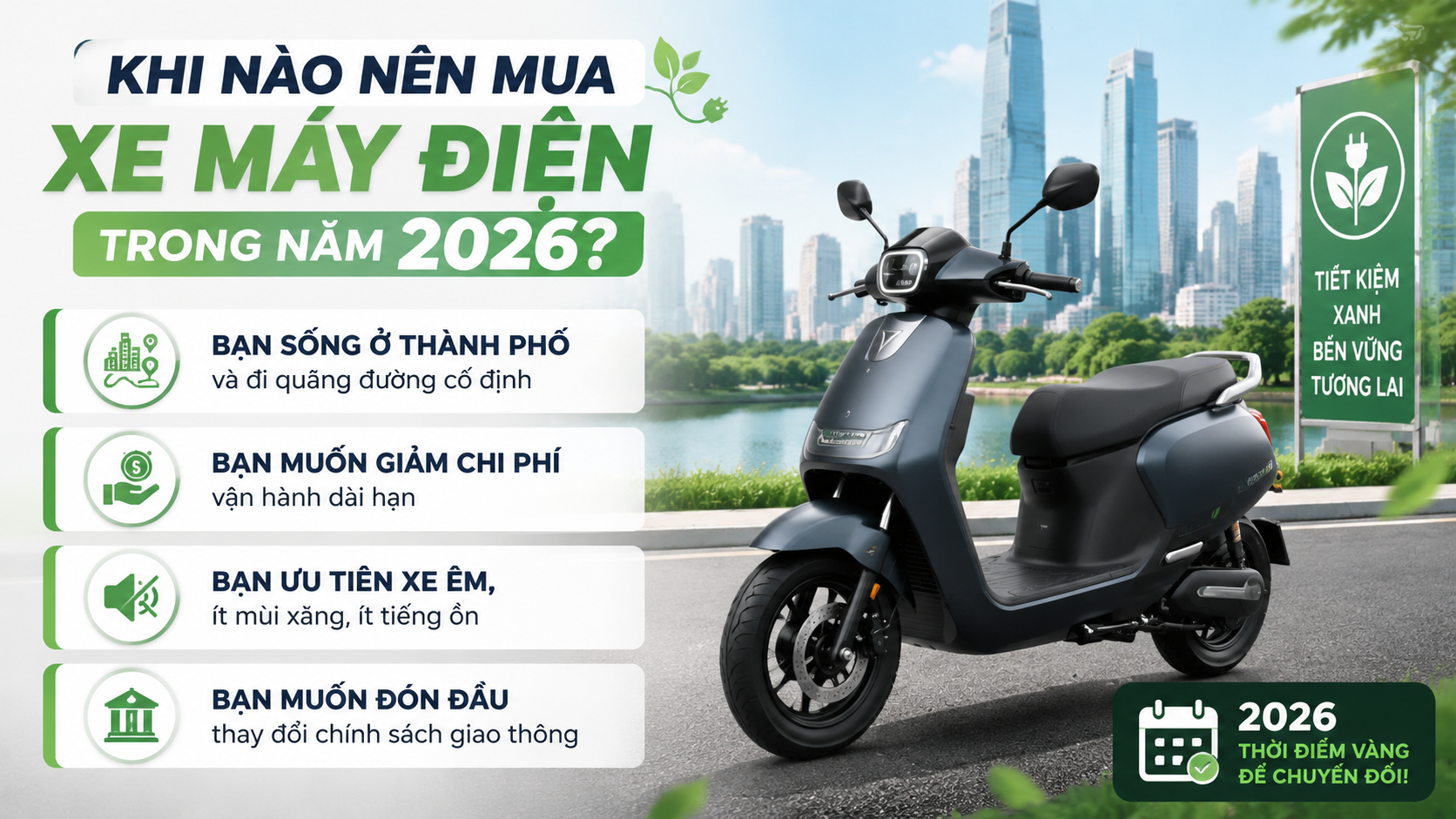 Khi nào nên mua xe máy điện trong năm 2026? - nên mua xe máy điện