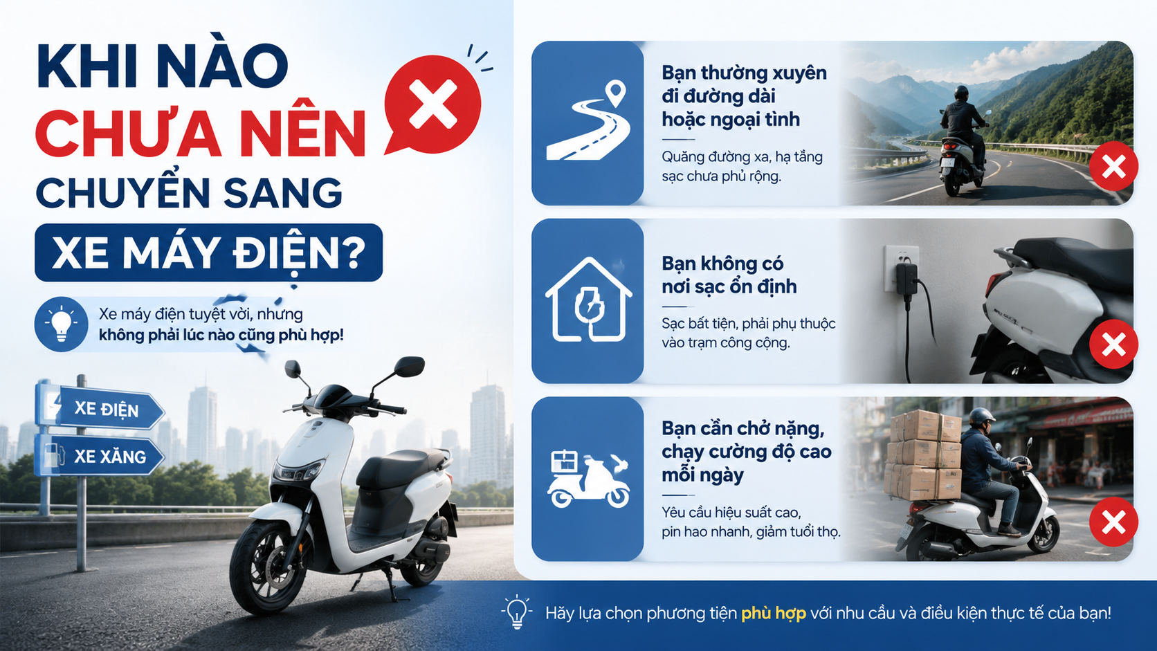 Khi nào chưa nên chuyển sang xe máy điện? - nên mua xe máy điện