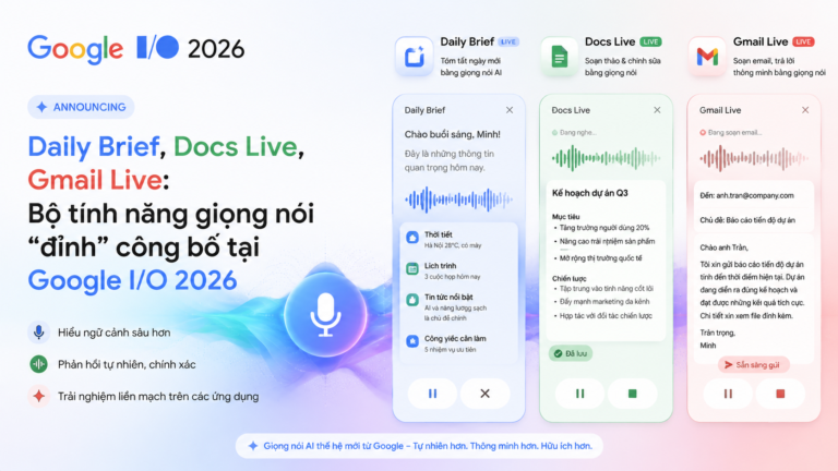 Daily Brief, Docs Live, Gmail Live: Bộ tính năng giọng nói “đỉnh” công bố tại Google I/O 2026 - Daily Brief, Docs Live, Gmail Live: Bộ tính năng giọng nói "đỉnh" công bố tại Google I/O 2026