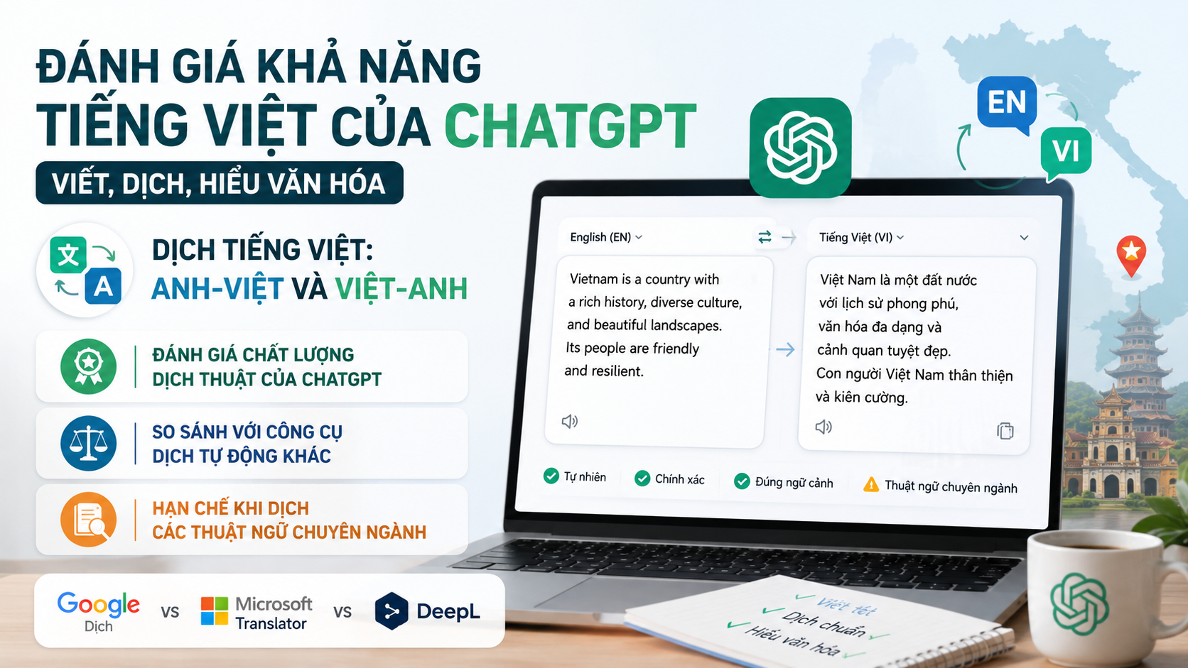 Dịch tiếng Việt: Anh-Việt và Việt-Anh - chatgpt tiếng việt có tốt không