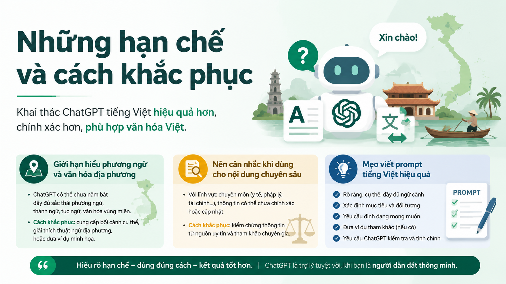 Những hạn chế và cách khắc phục - chatgpt tiếng việt có tốt không