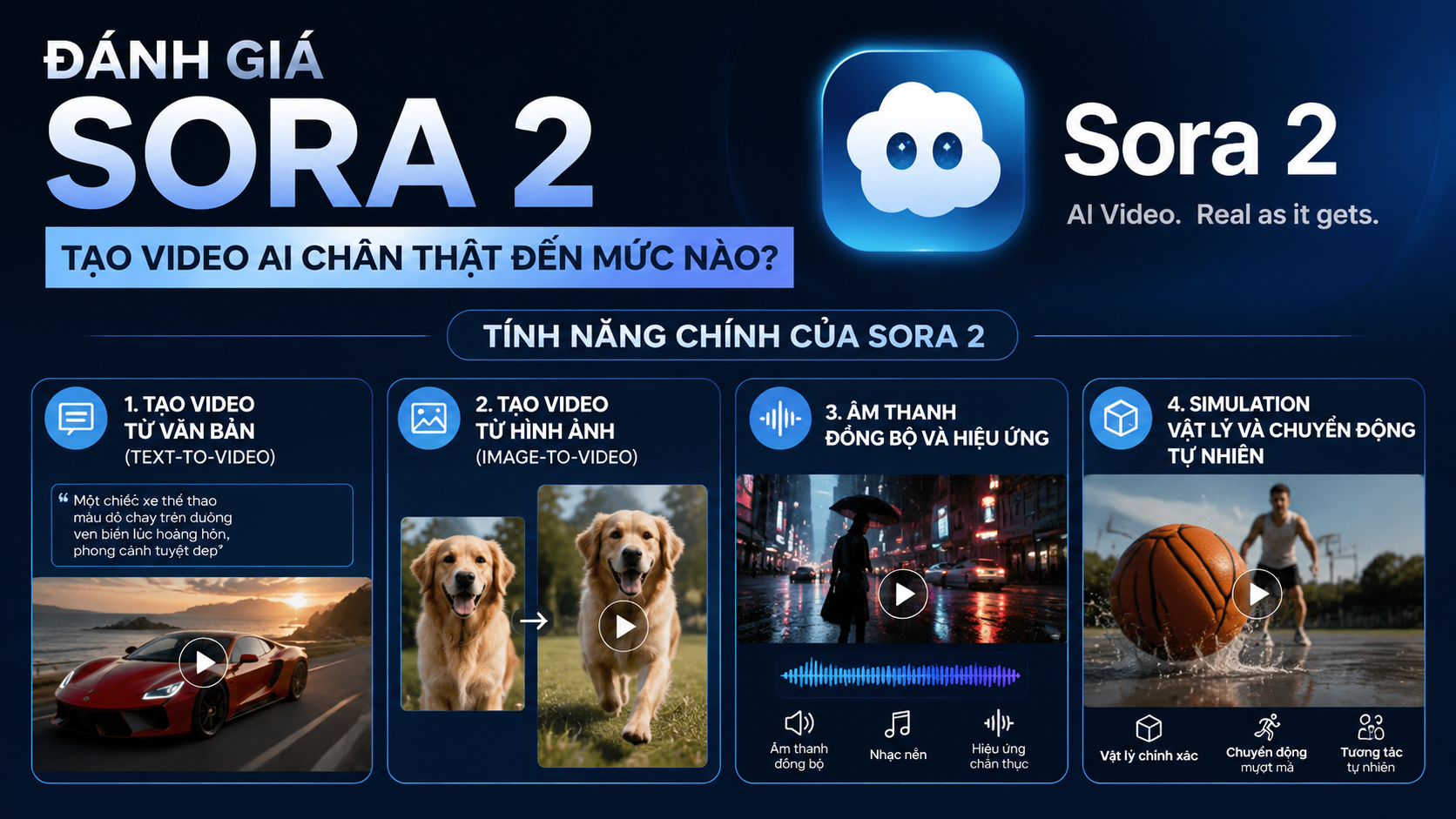 Tính năng chính của Sora 2 Tính năng chính của Sora 2 - đánh giá sora