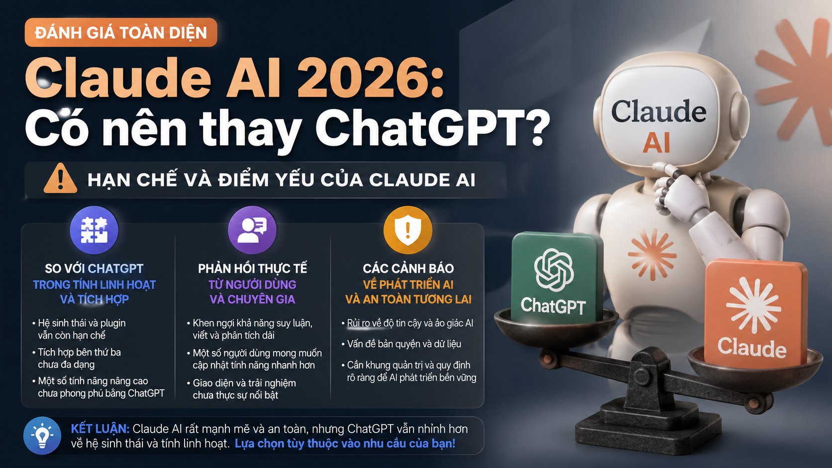 Hạn chế và điểm yếu của Claude AI - đánh giá claude ai
