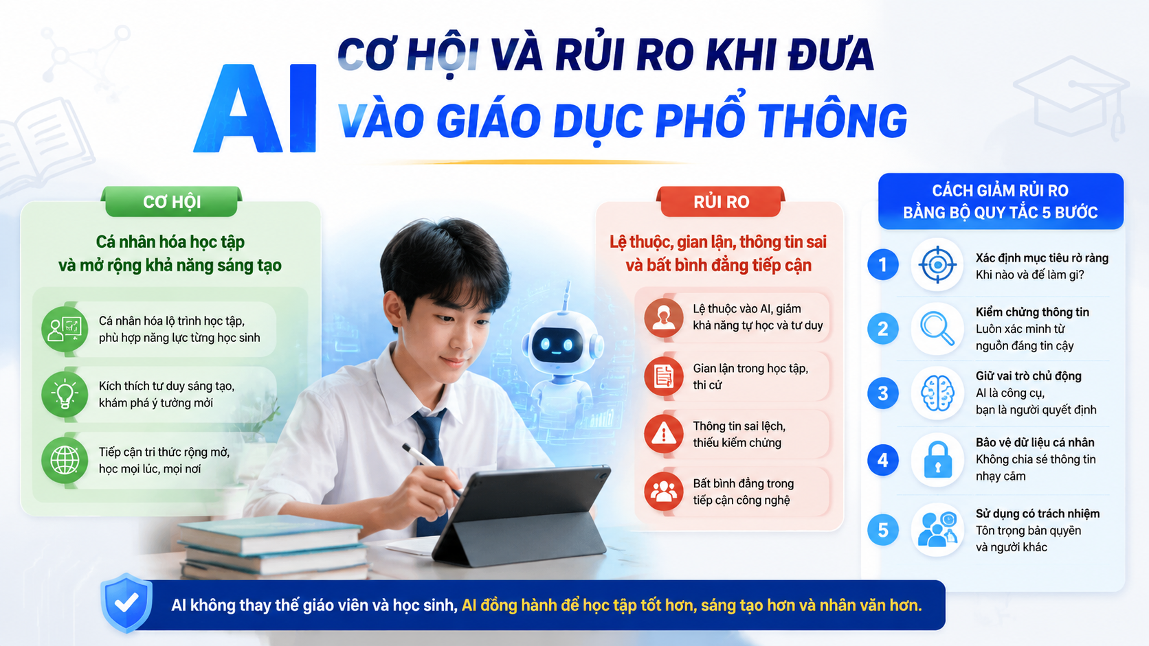 Cơ hội và rủi ro khi đưa AI vào giáo dục phổ thông - dạy AI cho học sinh