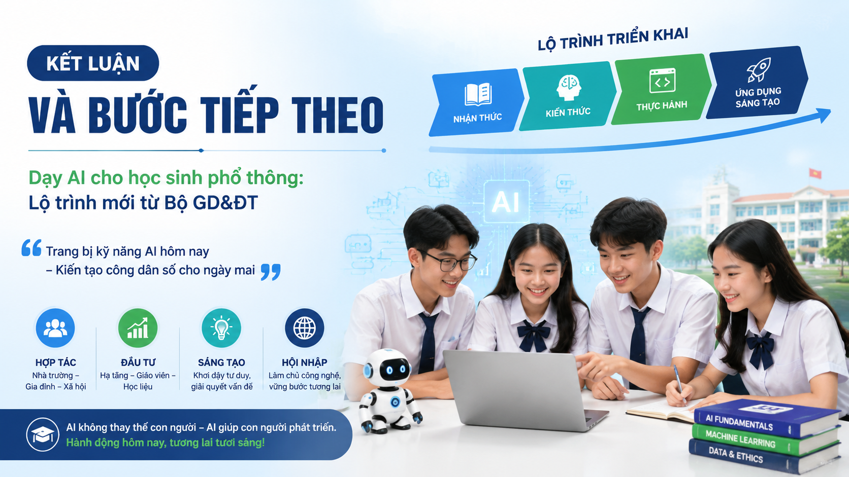 Kết luận và bước tiếp theo - dạy AI cho học sinh