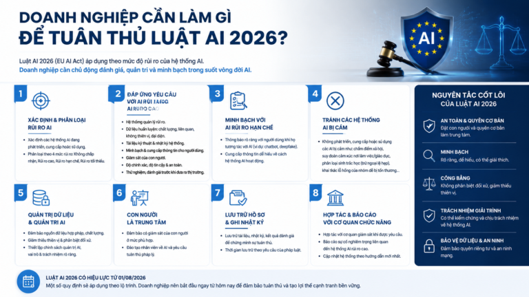 Doanh nghiệp cần làm gì để tuân thủ Luật AI 2026? - tuân thủ Luật AI