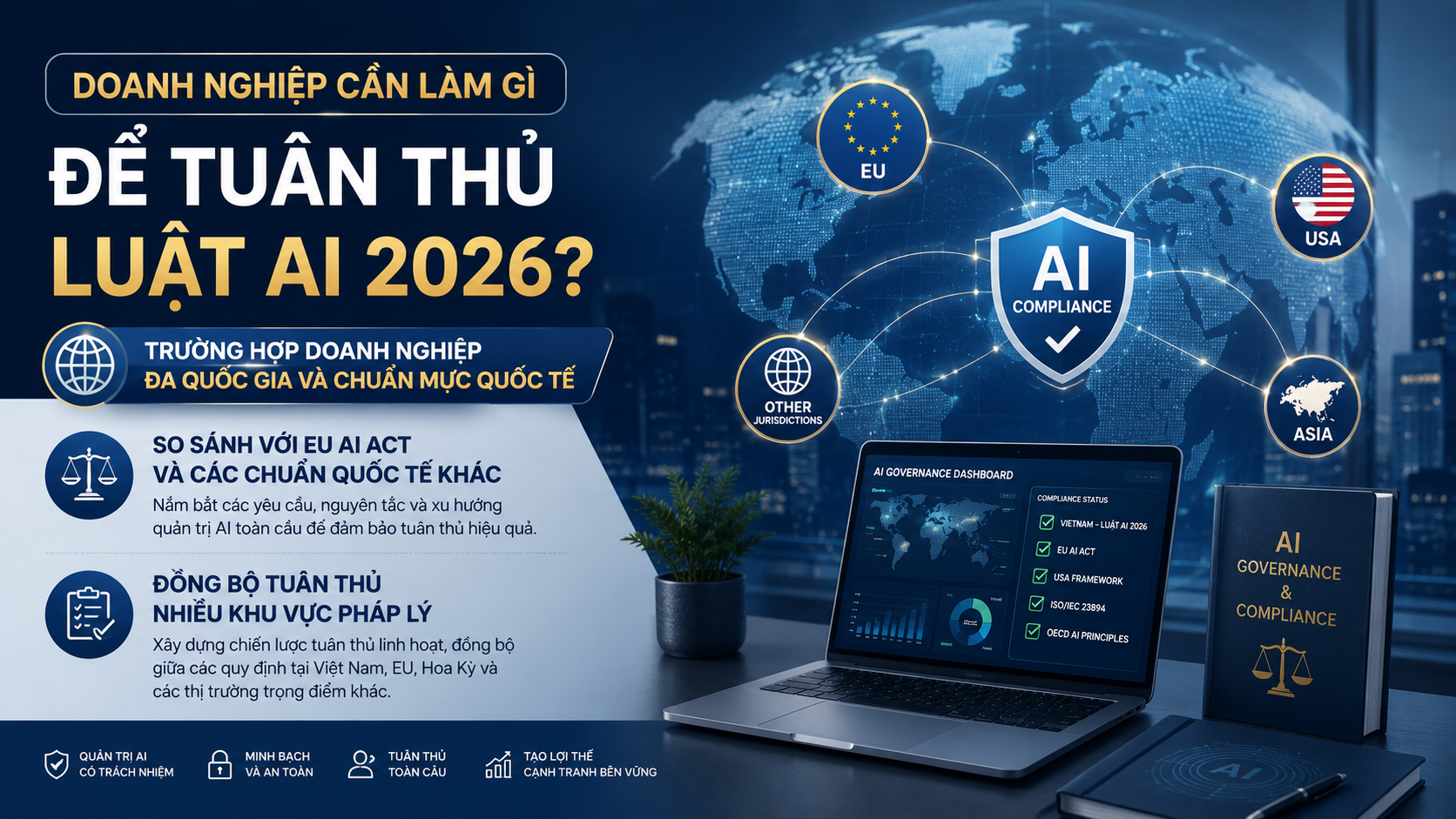 Trường hợp doanh nghiệp đa quốc gia và chuẩn mực quốc tế - tuân thủ Luật AI