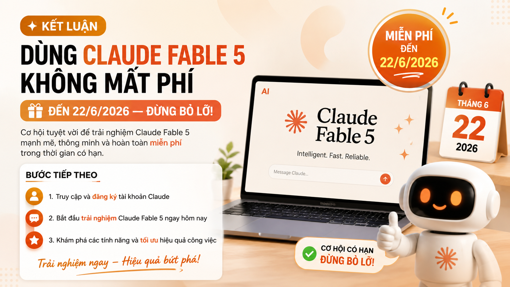 Kết luận và bước tiếp theo Kết luận và bước tiếp theo - dùng Claude Fable 5 không mất phí, Fable 5 đến 22/6
