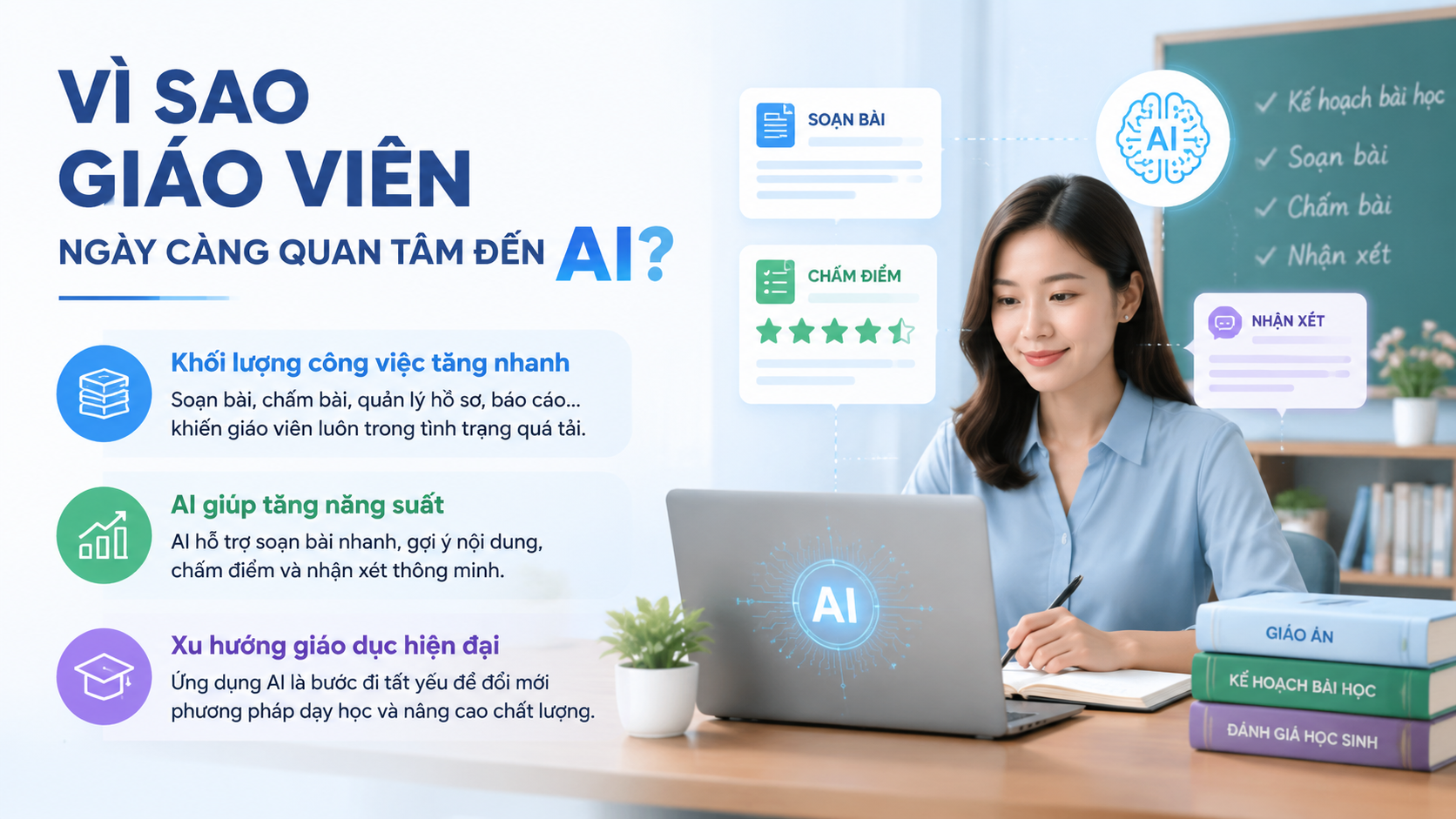 Vì sao giáo viên ngày càng quan tâm đến AI? - giáo viên dùng AI