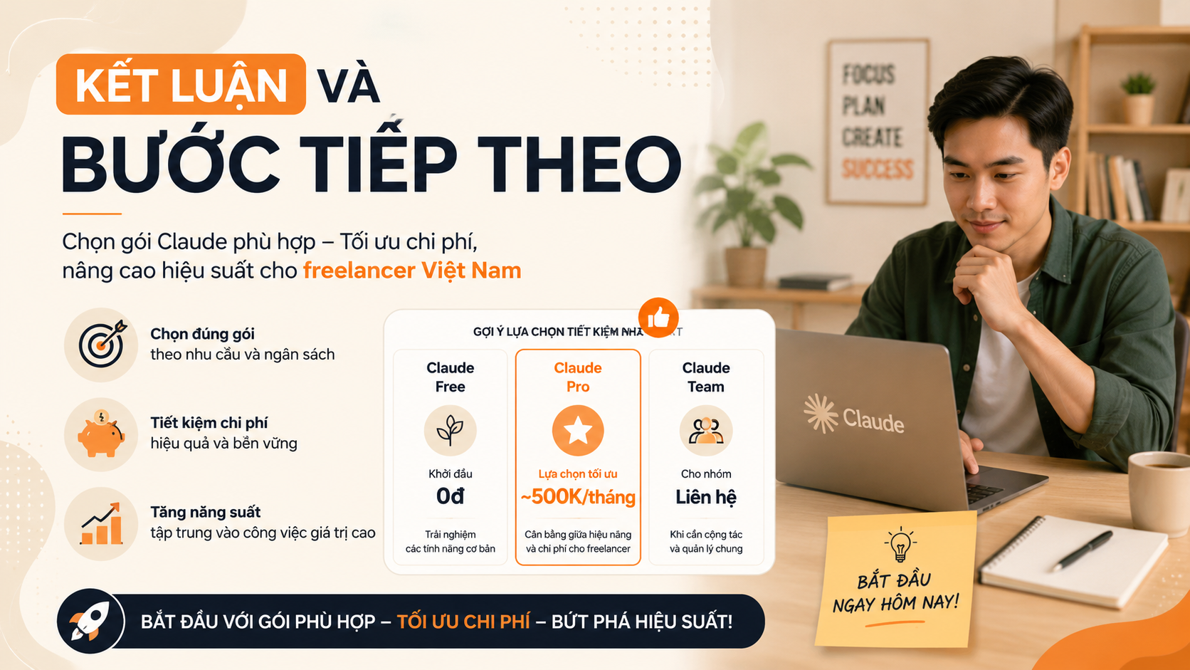 Kết luận và bước tiếp theo Kết luận và bước tiếp theo - gói claude cho freelancer