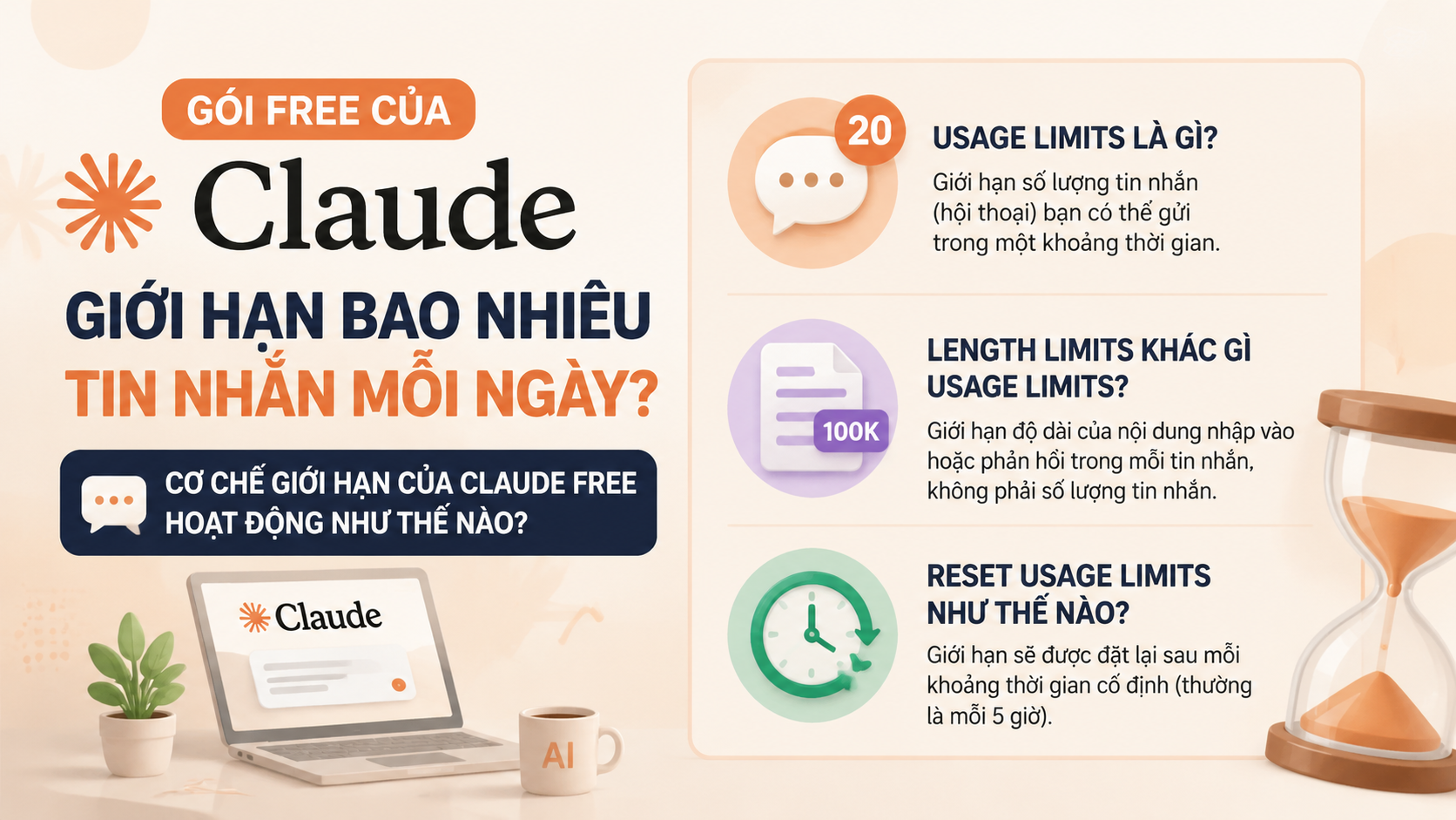 Cơ chế giới hạn của Claude Free hoạt động như thế nào? - claude free giới hạn bao nhiêu tin nhắn